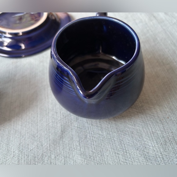 Fiestaware Cobalt Blue Sugar and Creamer Set - Picture 4 of 12